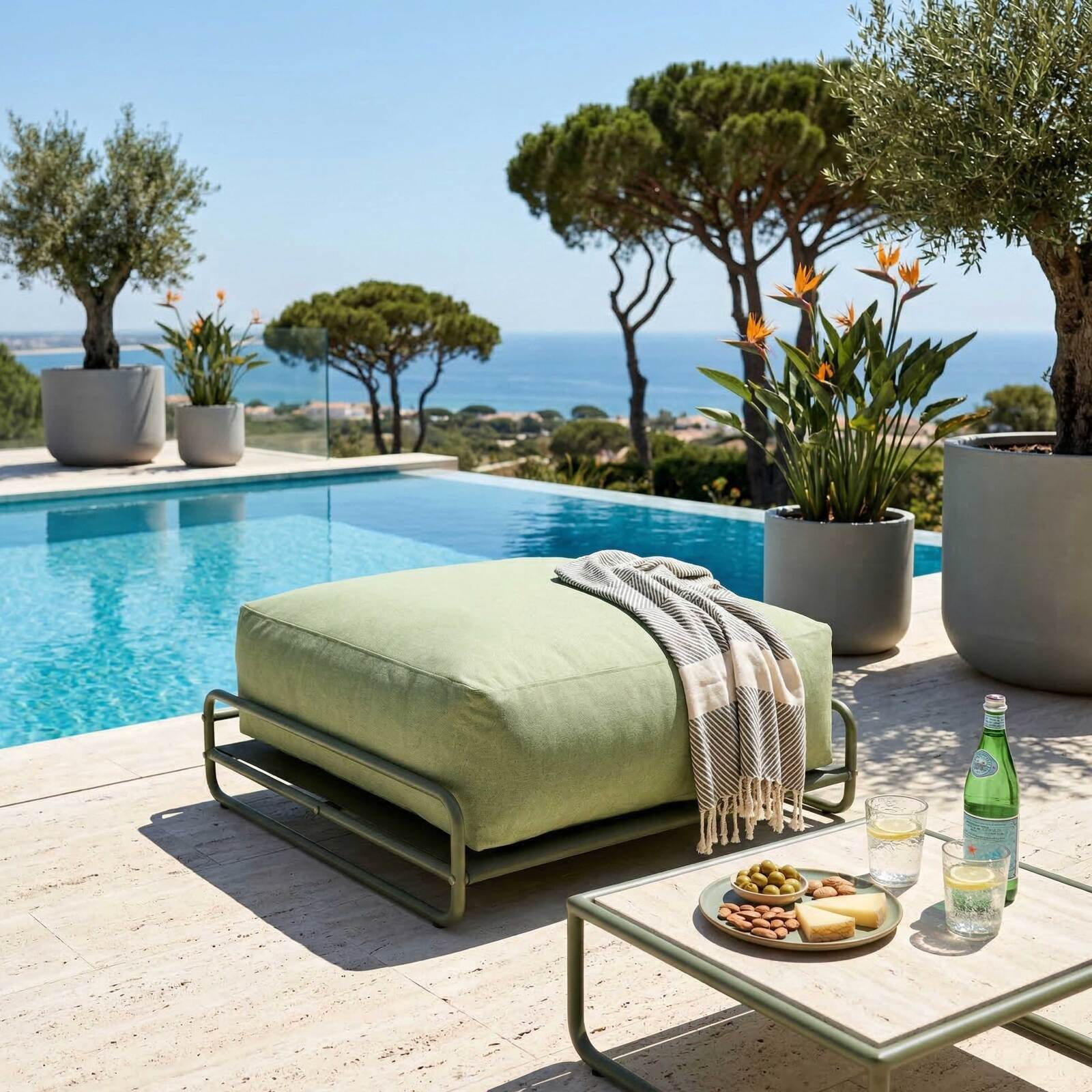 Estructura para sillón y puf del sofá modular de exterior MIXI