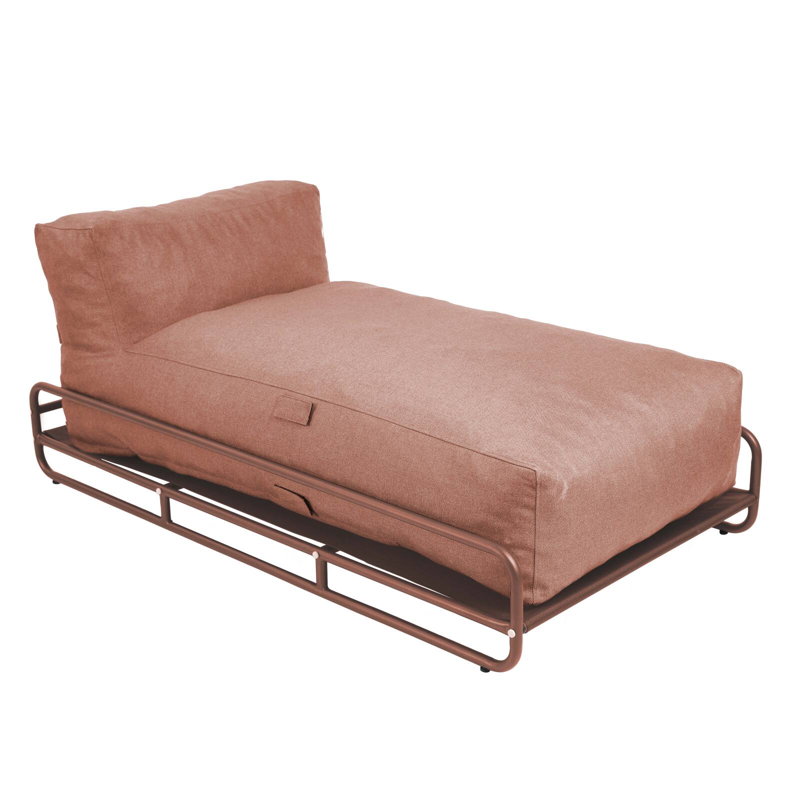 Chaise longue para sofá modular de exterior con estructura
