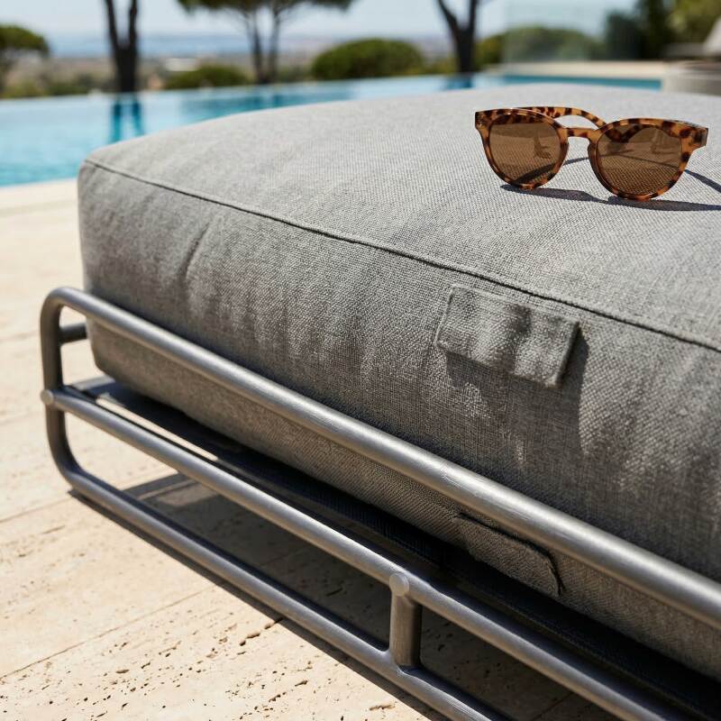 Chaise longue para sofá modular de exterior con estructura (3/7)