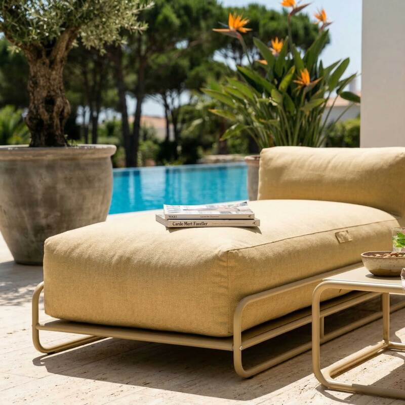 Chaise longue para sofá modular de exterior con estructura (2/6)
