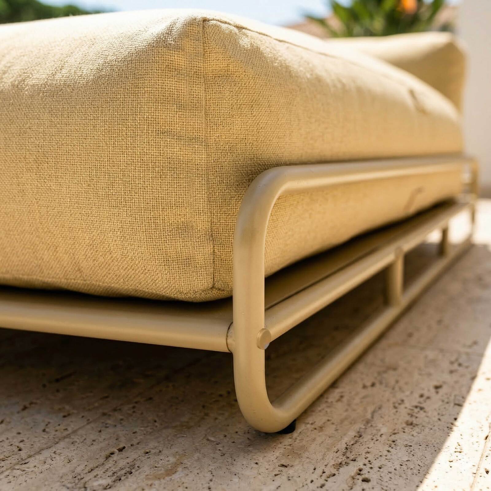 Chaise longue para sofá modular de exterior con estructura