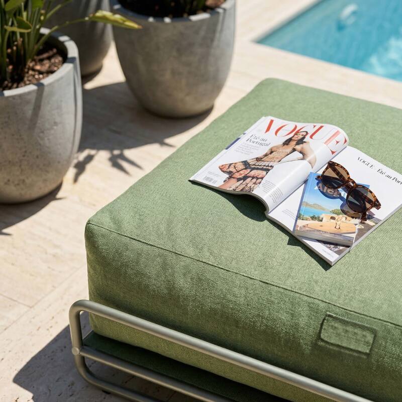 Chaise longue para sofá modular de exterior con estructura (3/6)