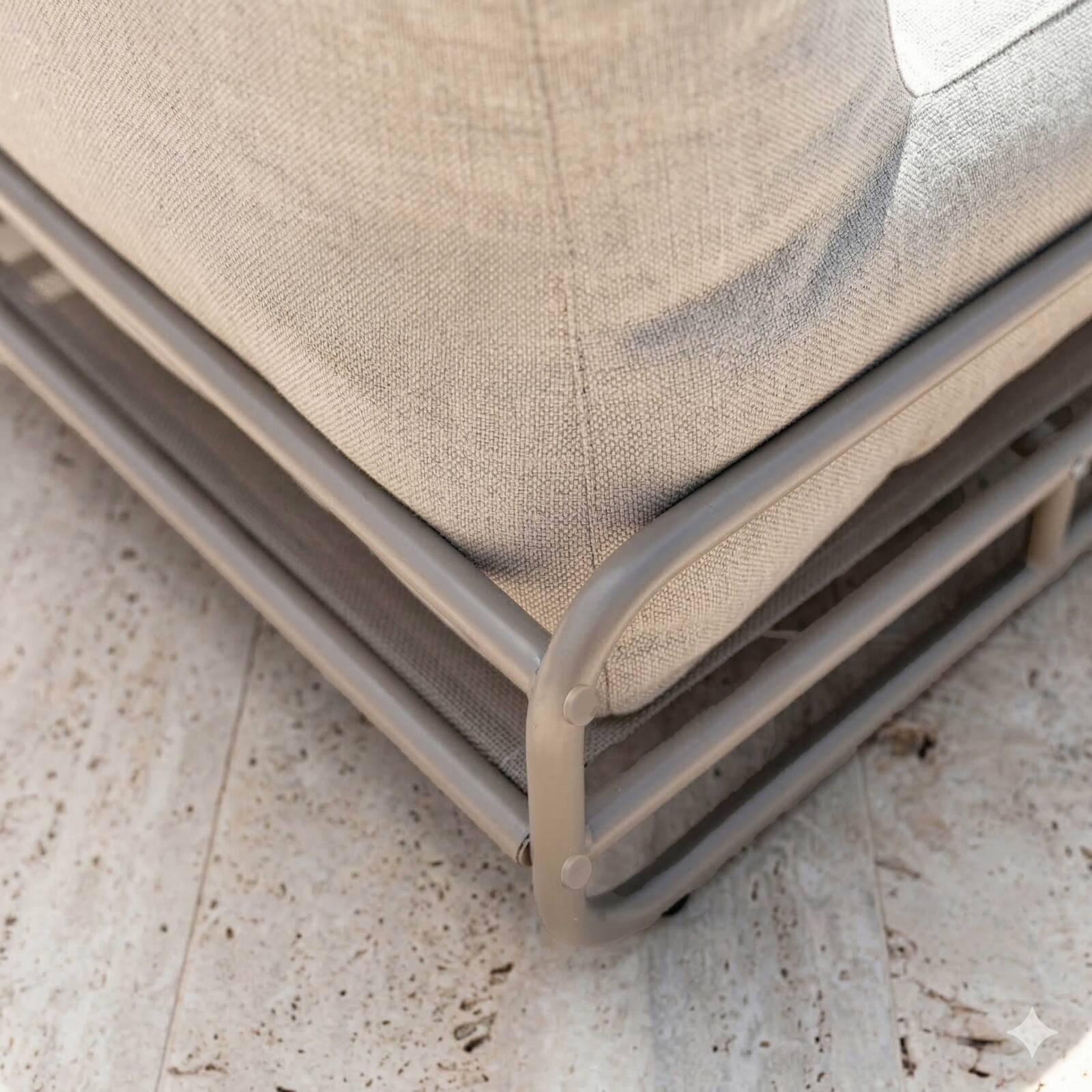 Chaise longue para sofá modular de exterior con estructura