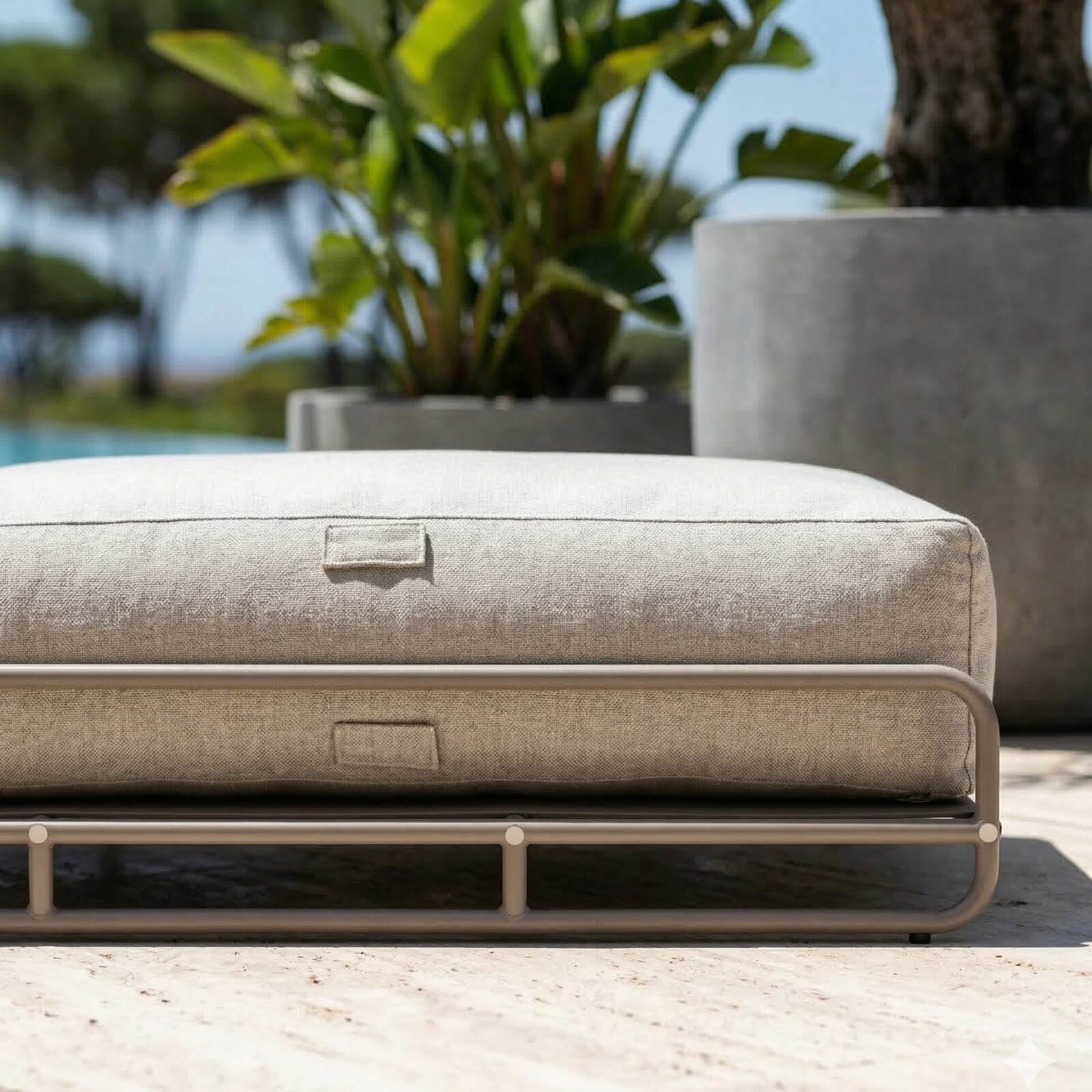 Chaise longue para sofá modular de exterior con estructura