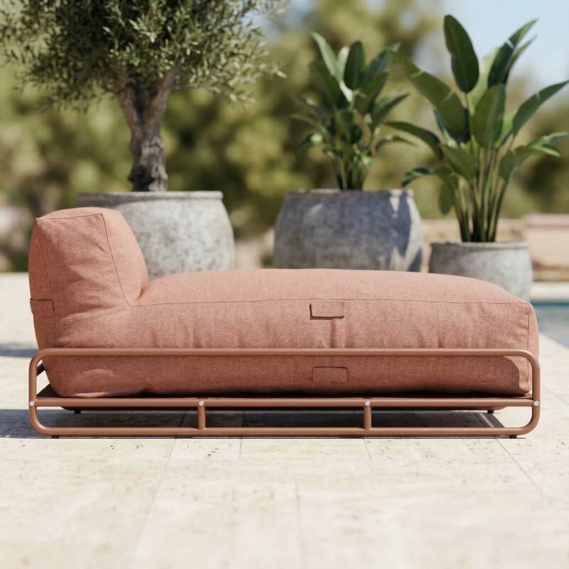 Chaise longue para sofá modular de exterior con estructura (2/6)