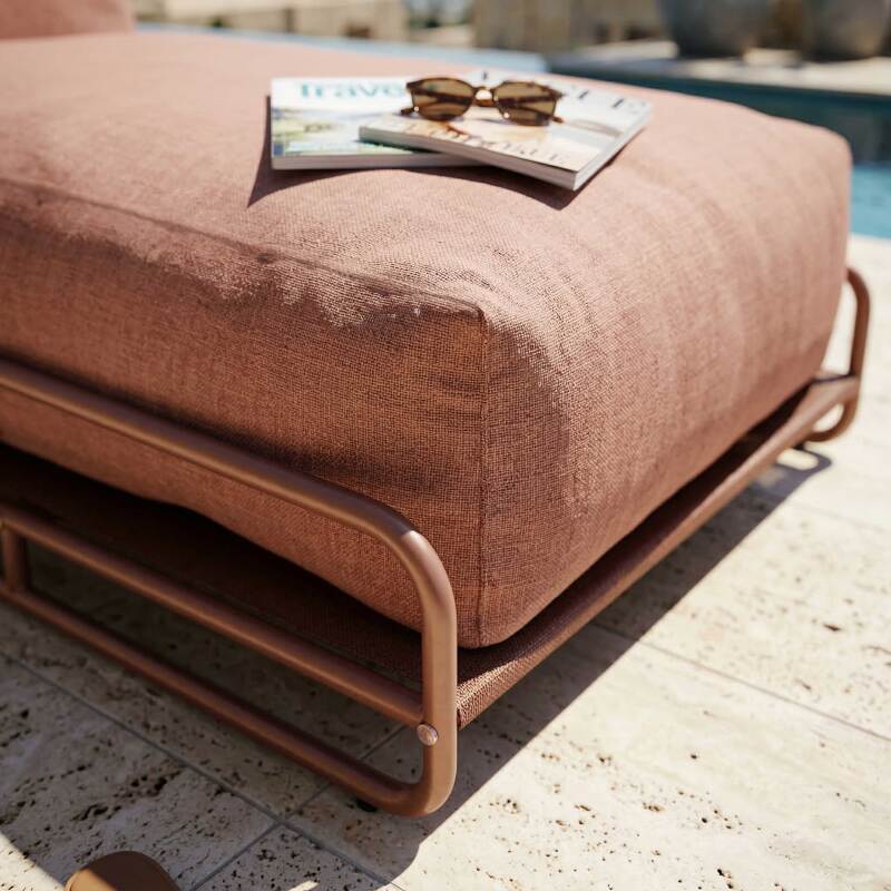 Chaise longue para sofá modular de exterior con estructura (3/6)