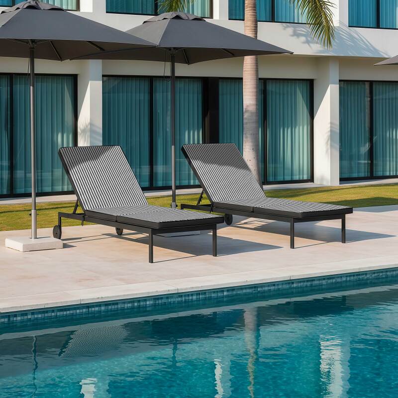 Cojín de exterior para tumbona 186 x 53 cm - Lote de 2