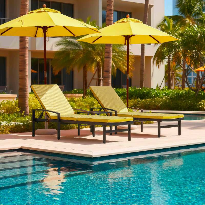 Cojín de exterior para tumbona 186 x 53 cm - Lote de 2