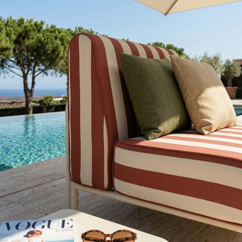 Sillón a rayas para sofá modular de exterior (5/8)