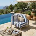 Sillón esquinero a rayas para sofá modular de exterior