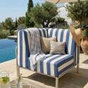 Sillón esquinero a rayas para sofá modular de exterior