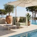 Sillón esquinero a rayas para sofá modular de exterior