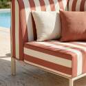 Sillón esquinero a rayas para sofá modular de exterior