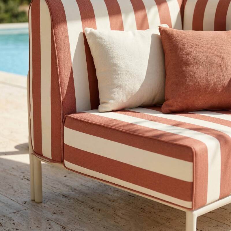 Sillón esquinero a rayas para sofá modular de exterior (2/8)