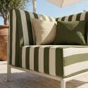 Sillón esquinero a rayas para sofá modular de exterior