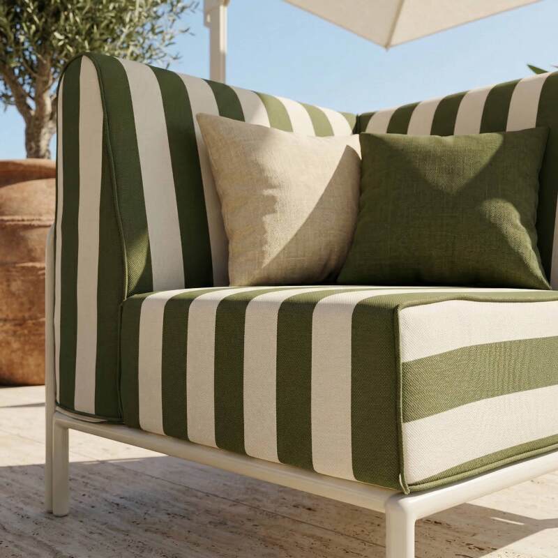 Sillón esquinero a rayas para sofá modular de exterior (2/8)