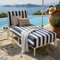 Chaise longue a rayas para sofá modular de exterior