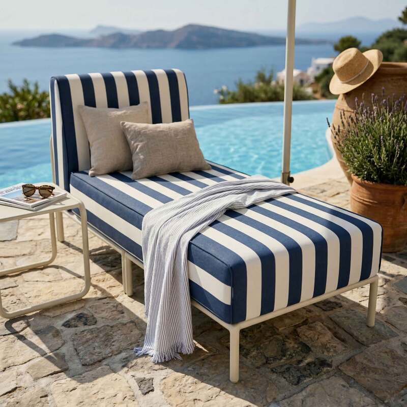 Chaise longue a rayas para sofá modular de exterior (2/8)