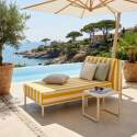 Chaise longue a rayas para sofá modular de exterior