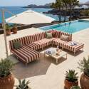 Chaise longue a rayas para sofá modular de exterior
