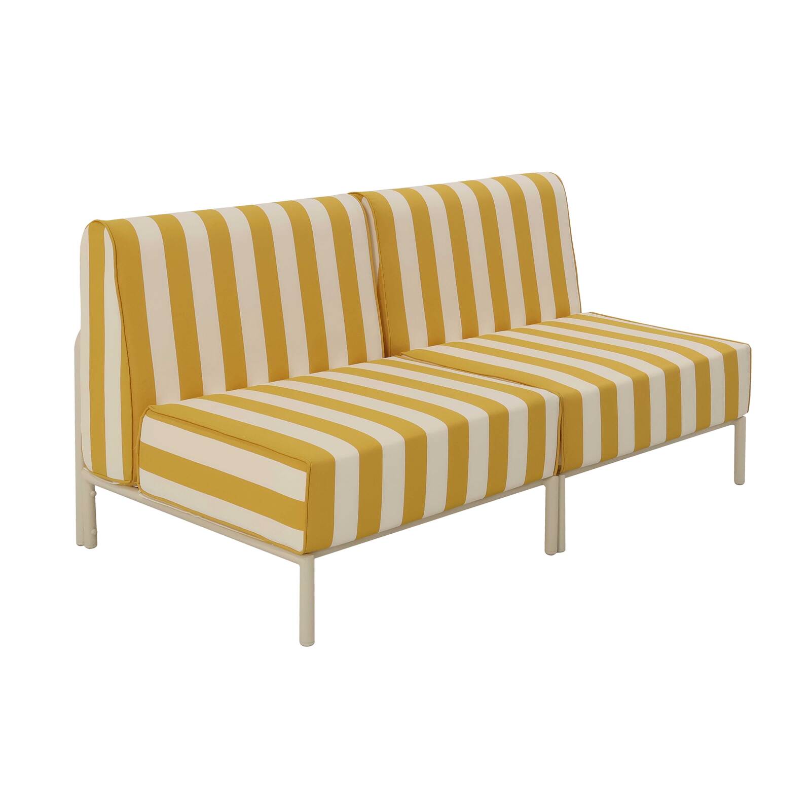 Sofá modular de exterior a rayas para 2 personas con 2 sillones