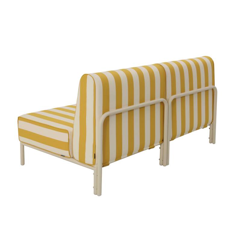 Sofá modular de exterior a rayas para 2 personas con 2 sillones (3/6)