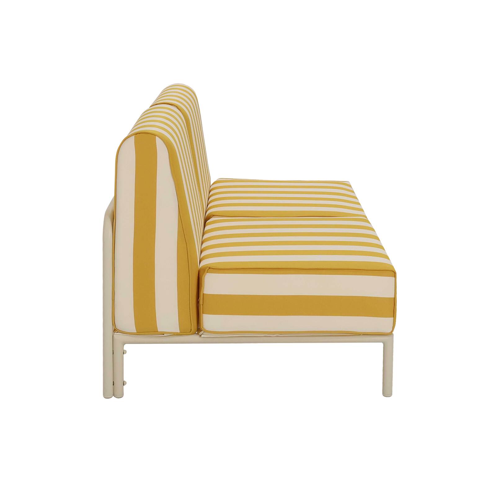Sofá modular de exterior a rayas para 2 personas con 2 sillones