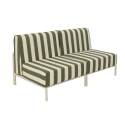 Sofá modular de exterior a rayas para 2 personas con 2 sillones