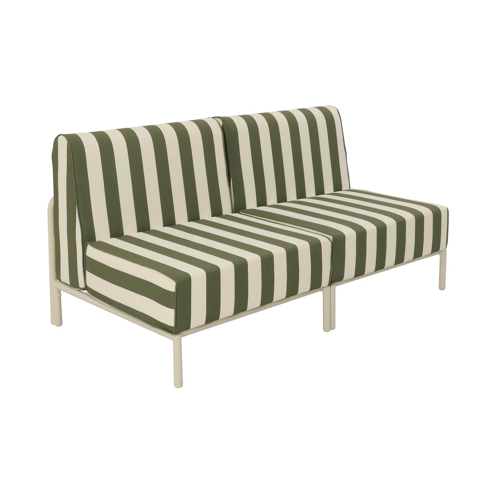 Sofá modular de exterior a rayas para 2 personas con 2 sillones