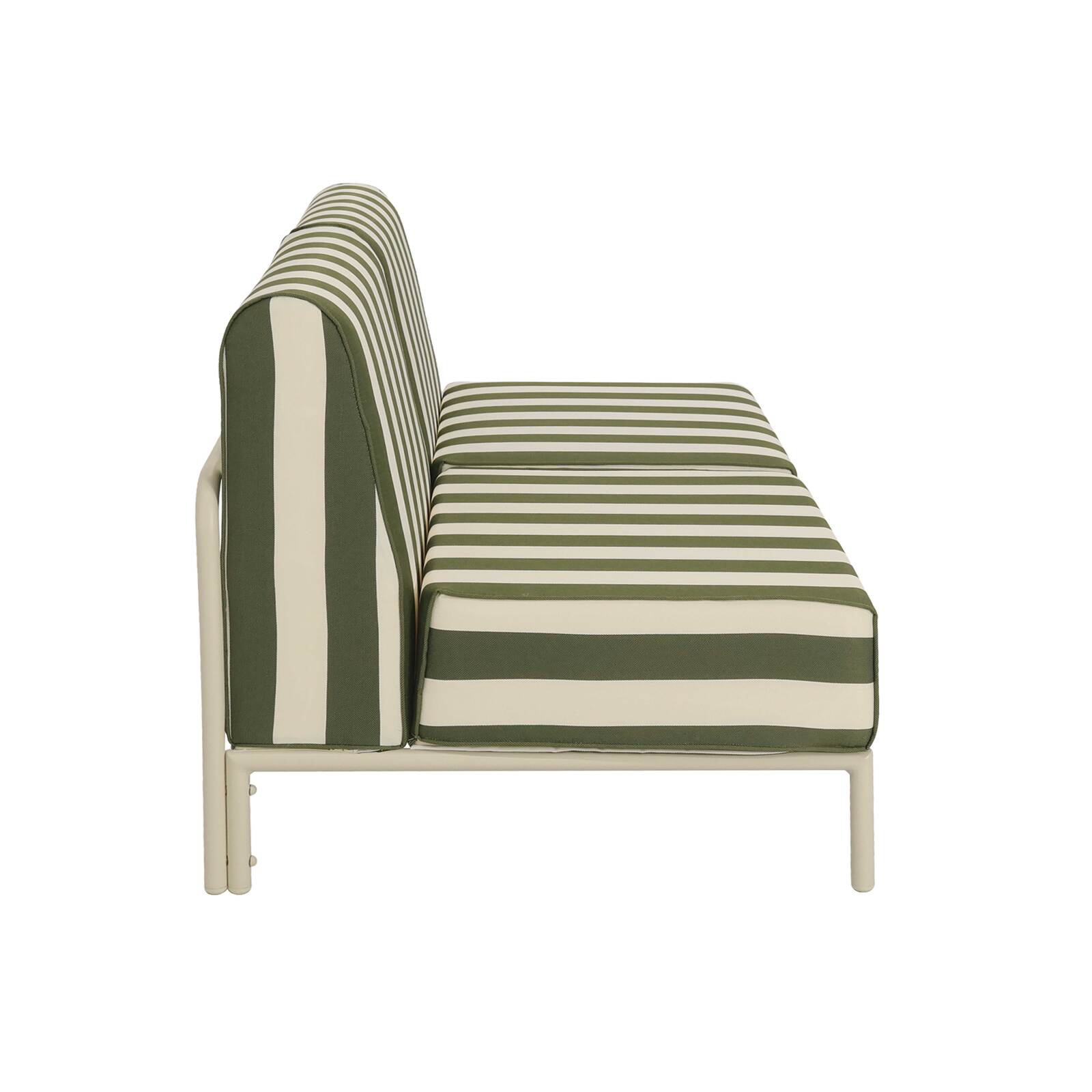 Sofá modular de exterior a rayas para 2 personas con 2 sillones