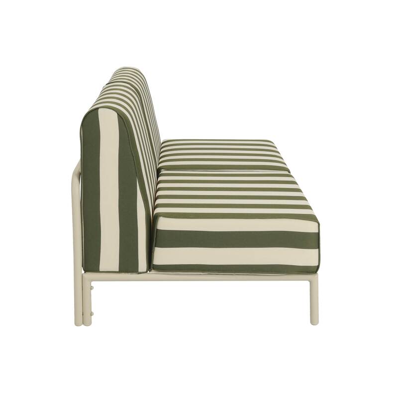 Sofá modular de exterior a rayas para 2 personas con 2 sillones (5/7)