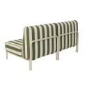Sofá modular de exterior a rayas para 2 personas con 2 sillones