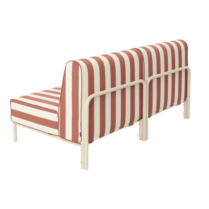 Sofá modular de exterior a rayas para 2 personas con 2 sillones (3/7)