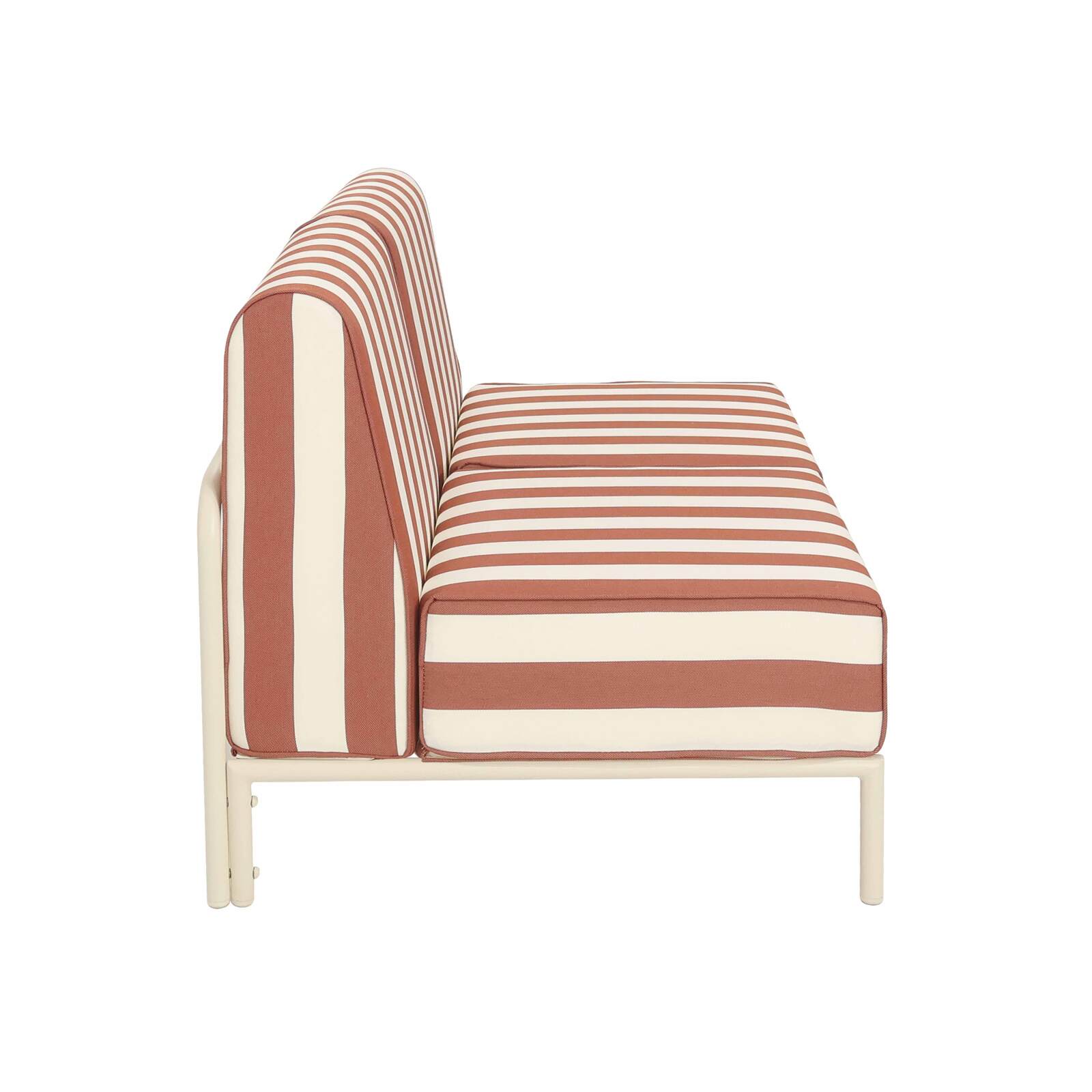Sofá modular de exterior a rayas para 2 personas con 2 sillones