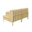 Sofá modular de exterior a rayas para 2 personas con 1 sillón y 1 chaise longue