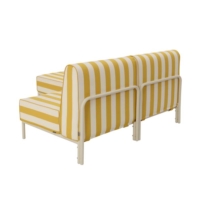 Sofá modular de exterior a rayas para 2 personas con 1 sillón y 1 chaise longue (3/6)