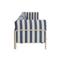 Sofá modular de exterior a rayas para 3 personas con 1 sillón y 2 sillones esquineros