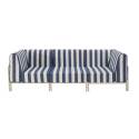Sofá modular de exterior a rayas para 3 personas con 1 sillón y 2 sillones esquineros