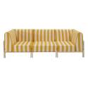 Sofá modular de exterior a rayas para 3 personas con 1 sillón y 2 sillones esquineros