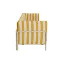 Sofá modular de exterior a rayas para 3 personas con 1 sillón y 2 sillones esquineros