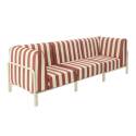 Sofá modular de exterior a rayas para 3 personas con 1 sillón y 2 sillones esquineros