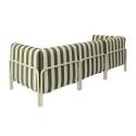 Sofá modular de exterior a rayas para 3 personas con 1 sillón y 2 sillones esquineros