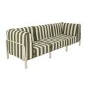 Sofá modular de exterior a rayas para 3 personas con 1 sillón y 2 sillones esquineros
