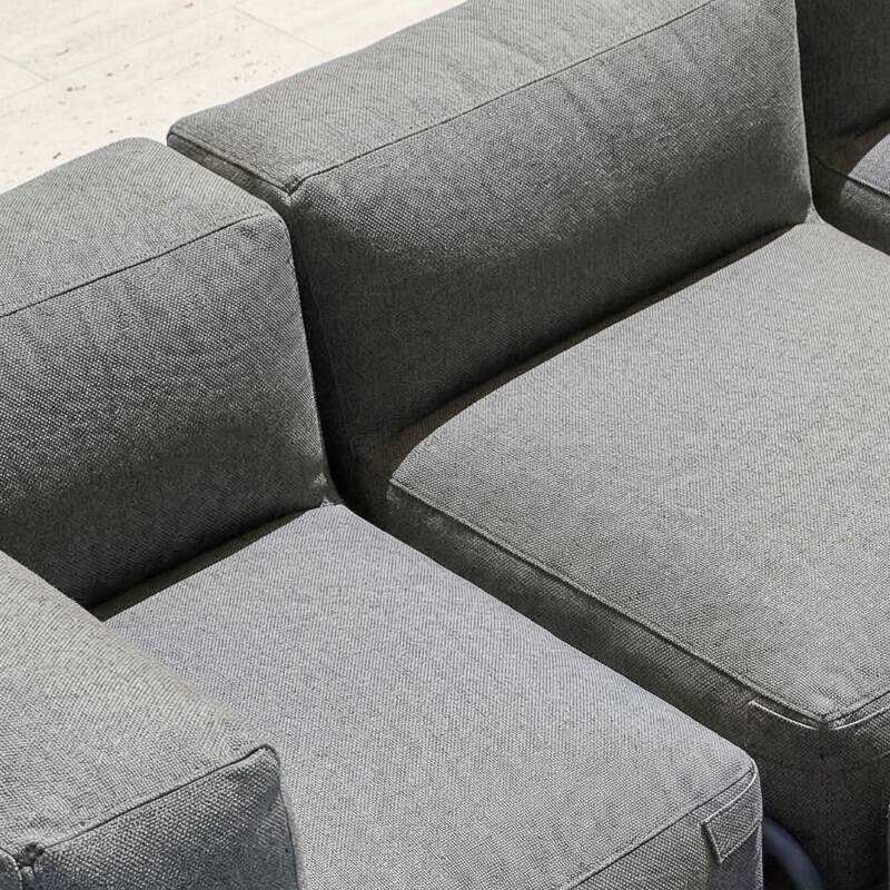 Sofá modular de exterior para 5 personas con estructura, 2 sillones, 1 sillón esquinero, 1 tumbona, 1 puf y mesa de centro (2/7)