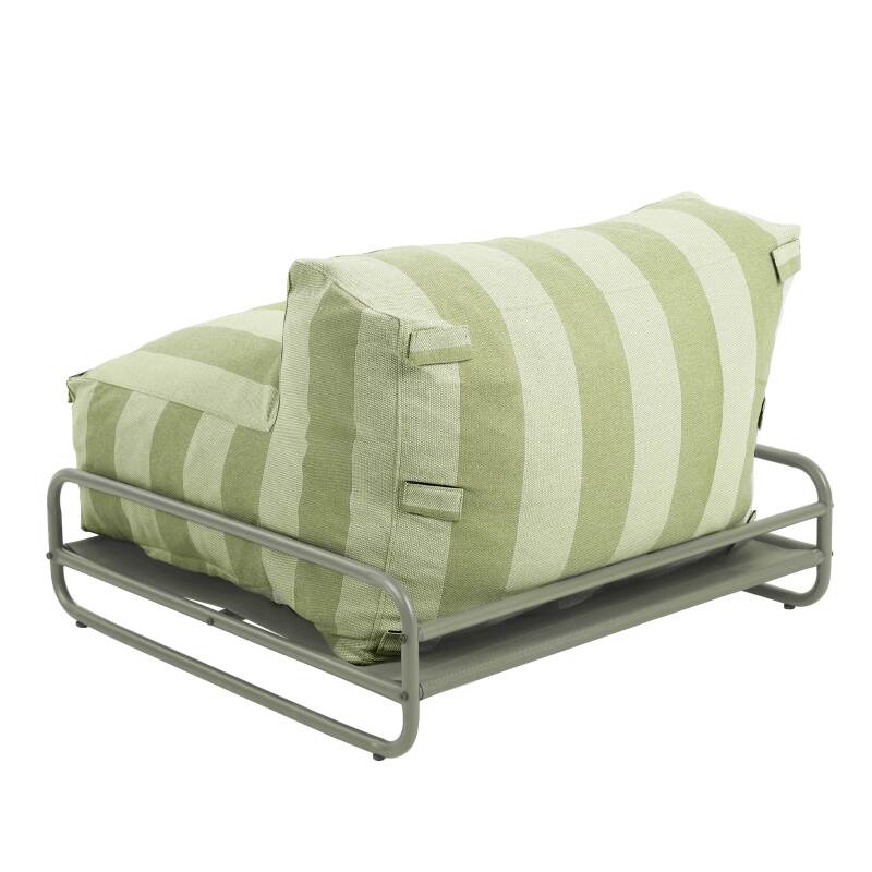 Sillón a rayas para sofá modular de exterior con estructura (4/6)