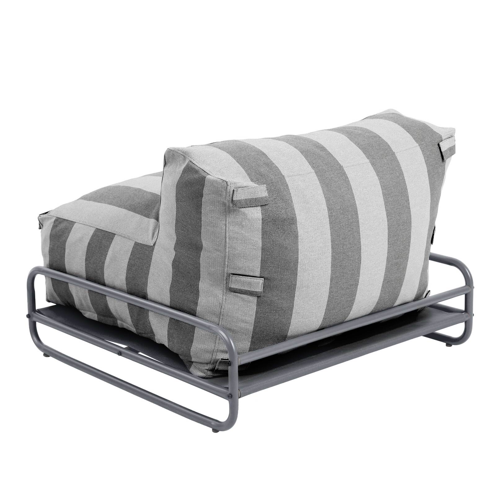 Sillón a rayas para sofá modular de exterior con estructura