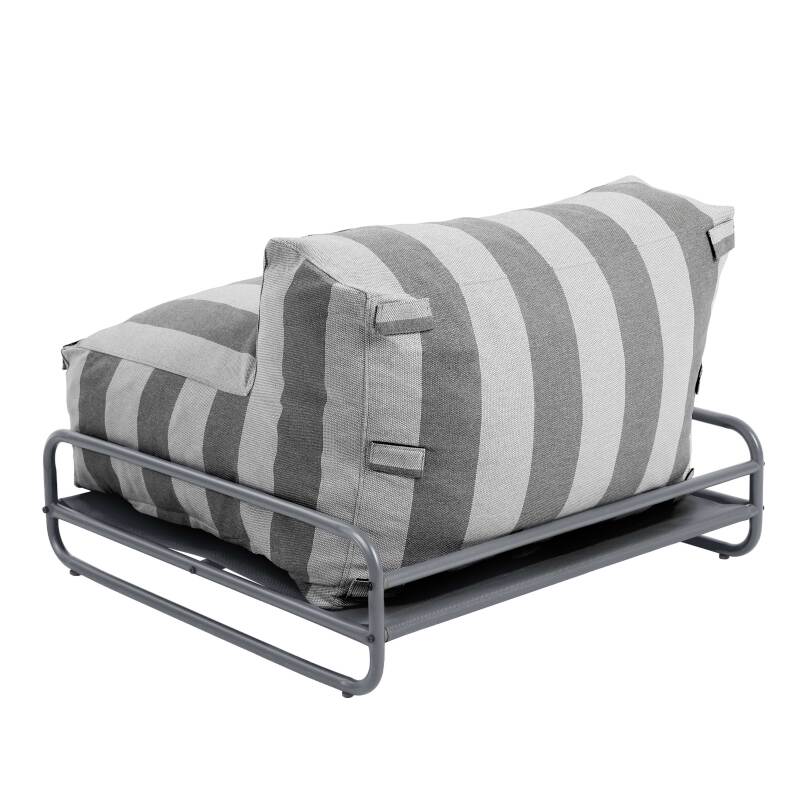 Sillón a rayas para sofá modular de exterior con estructura (4/6)