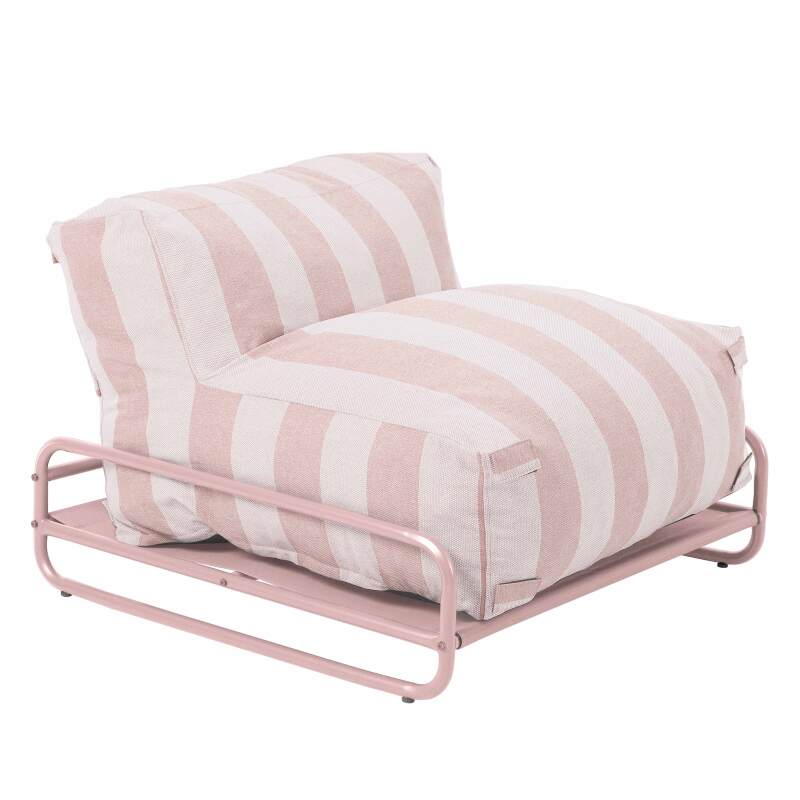 Sillón a rayas para sofá modular de exterior con estructura