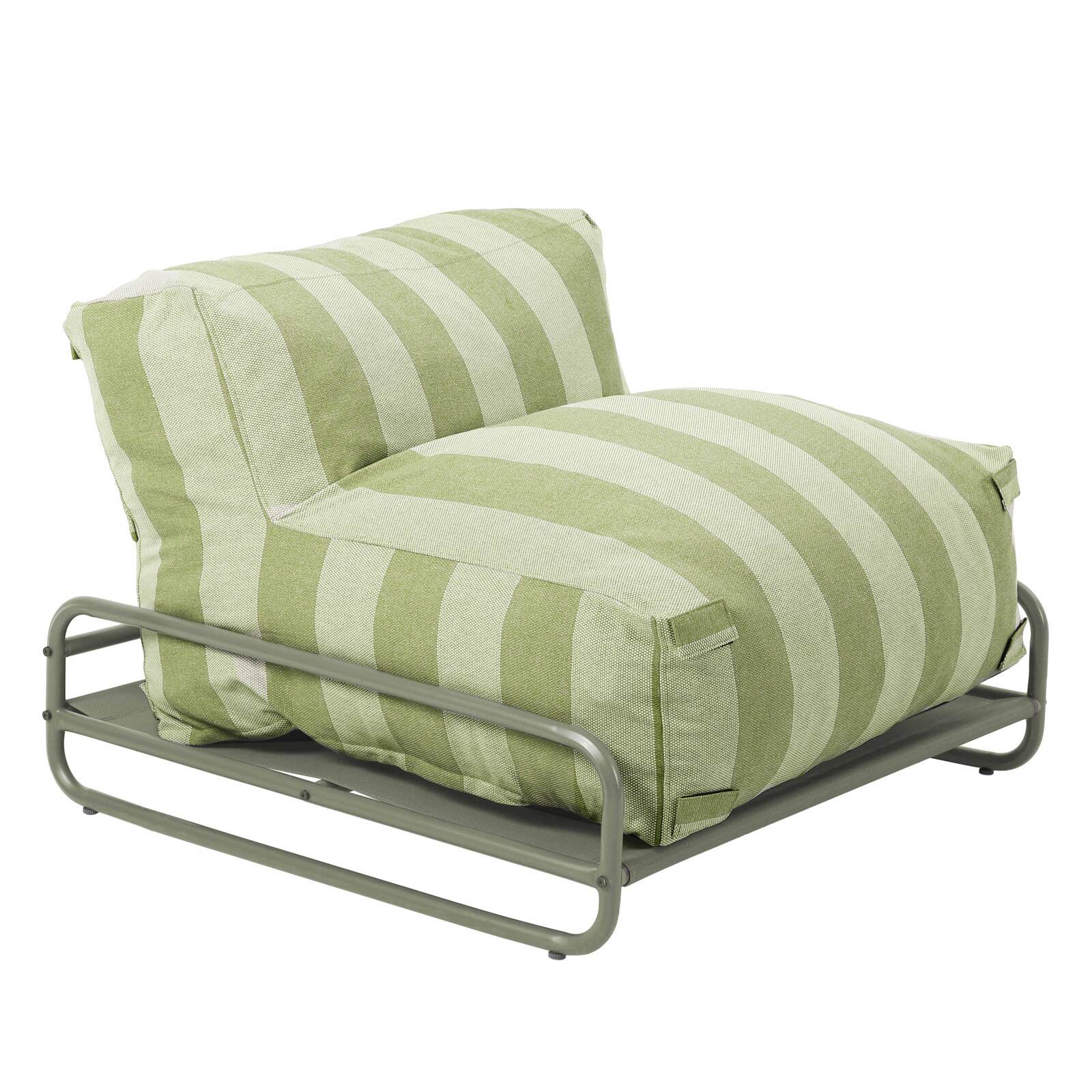 Sillón a rayas para sofá modular de exterior con estructura