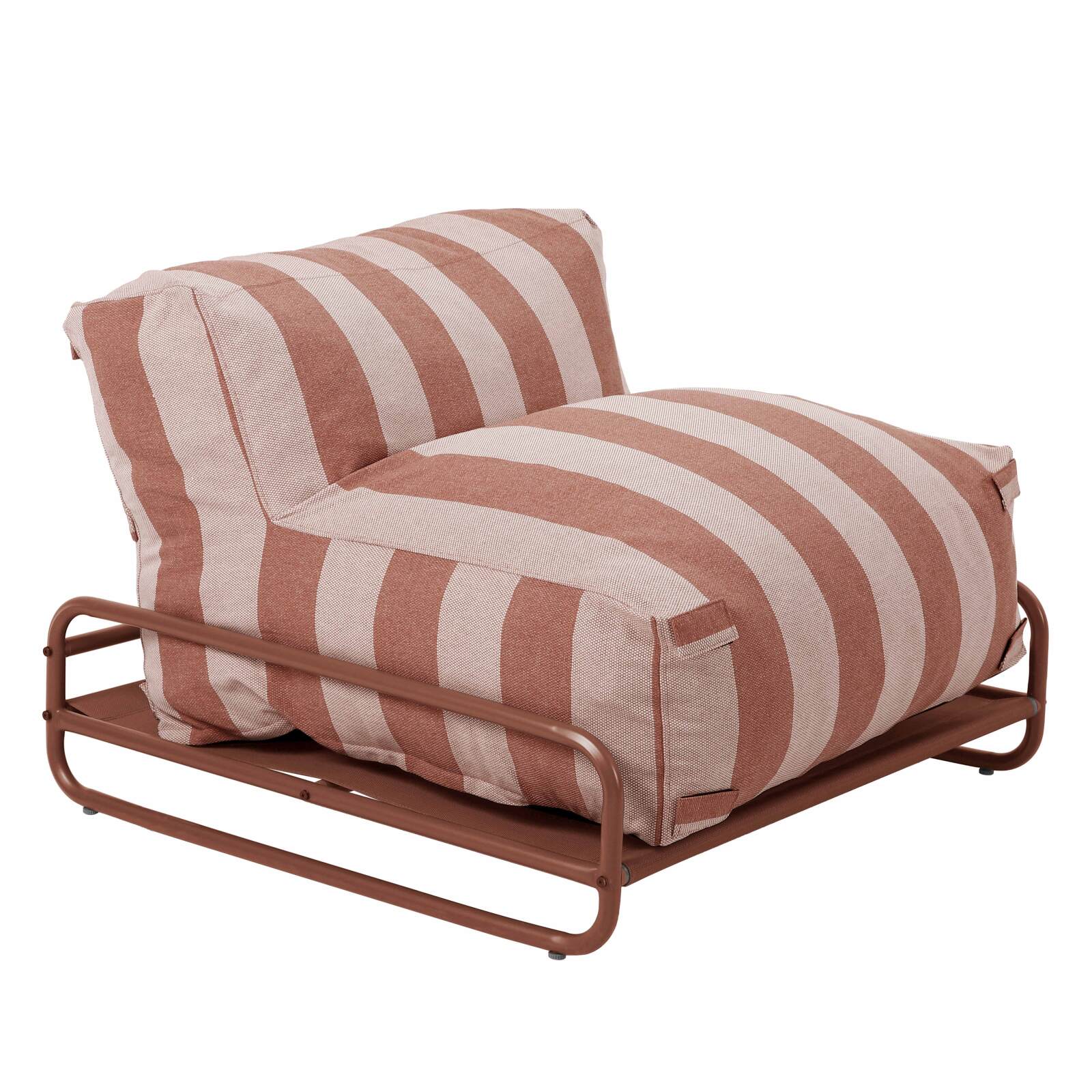 Sillón a rayas para sofá modular de exterior con estructura